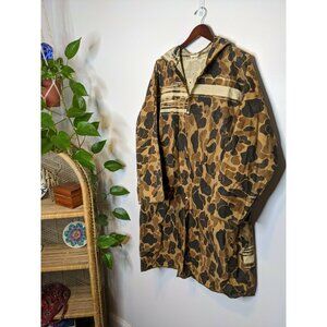 Distressed Vintage Ideal Product Hooded Duck Camo Raincoat Large Thin